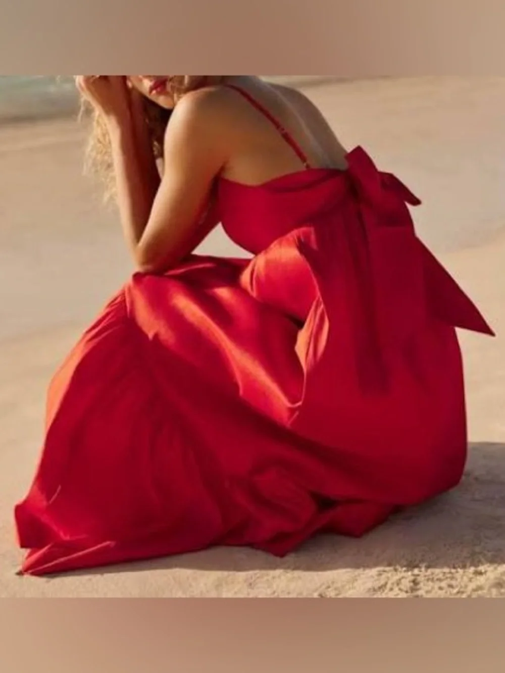 Abercrombie Drama Bow-Back Taffeta Maxi Gown Wedding Guest Dress